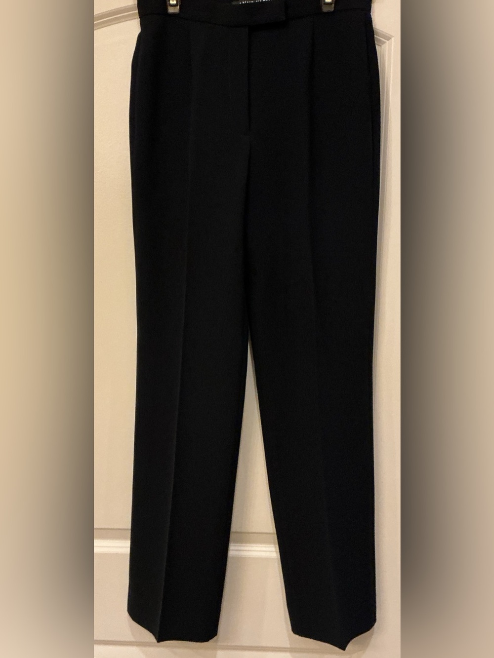 Vintage Anne Klein NY Flat Front Wide Leg Trousers Minimalist Black Sz 4